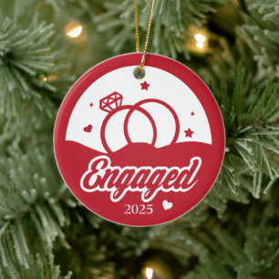 Verlobt 2025 Der Anfang von ewig Personalisiert Keramik Ornament