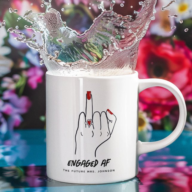Verlobt AF Bride Ring Finger Future Mrs. Kaffeetasse (Von Creator hochgeladen)