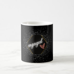 Verlobt Glam Black und Silver Kaffeetasse