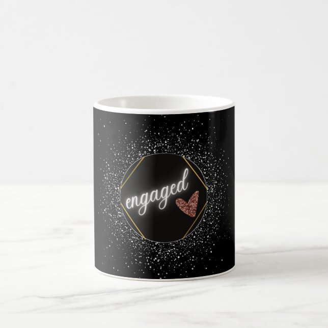 Verlobt Glam Black und Silver Kaffeetasse (Mittel)