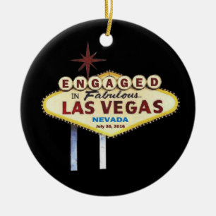 Verlobt in Las- Vegasverzierung Keramik Ornament