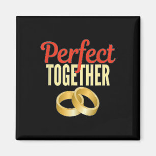 Verlobt Perfect Together Gold Wedding Bands Bride Magnet