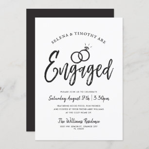 Verlobt Script Letter Style Minimal Einladung