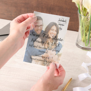 Verlobte Ankündigung von Save the Date Foto Overla