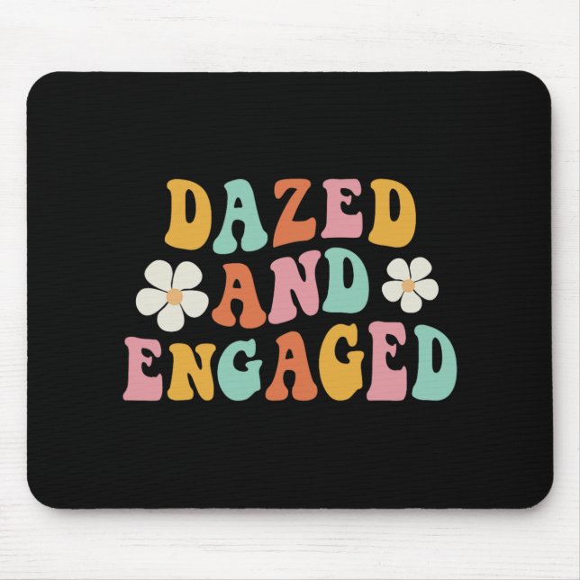 Verlobte Blume Groovy Bachelorette Teil Mousepad (Vorne)