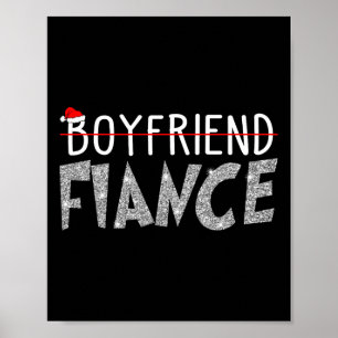 Verlobte Fiance Christmas Pajamas Verlobte Paare m Poster