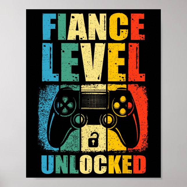 Verlobte-Level-Unlock-Wedding-Gamer-Groom zu Bl Poster (Vorne)