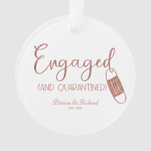 Verlobte und isolierte Niedliche Verlobung Covid Ornament