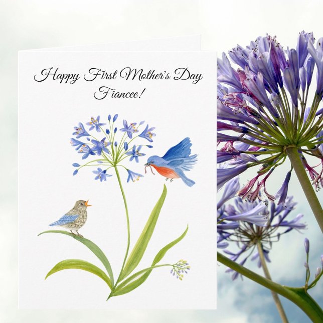 Verlobte zum ersten Muttertag Bluebird Karte (Von Creator hochgeladen)