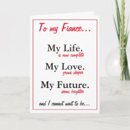 Verlobtegeburtstagskarte. Liebe. Ehefraukarte Karte