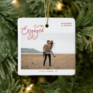 Verlobten-Foto Whimsical Keramikornament
