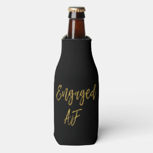 Verlobter AF Schwarz-Gold Foil Flasche Cooler Flaschenkühler