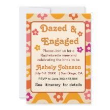 Verlobter Retro-70er-Junggeselinnen-Abschied