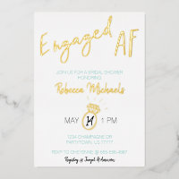 Verlobtes AF-Gold-Metallic-Script-Brautparty