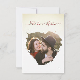 Verlobtes Couple Foto Simulated Brush Heart Weddin