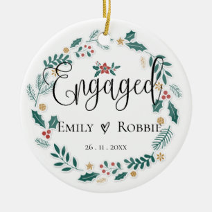 Verlobtes Paar Unser erstes Weihnachten Keramik Ornament
