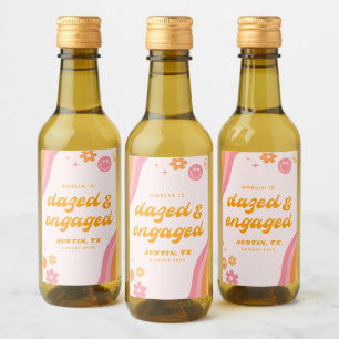 Verlobtes Rosa und Orange Weinetikett