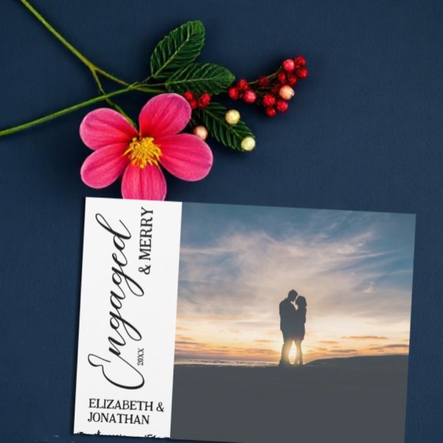 Verlobtes und Merry Couple Foto Feiertagskarte (Von Creator hochgeladen)