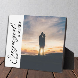 Verlobtes und Merry Couple Foto Fotoplatte