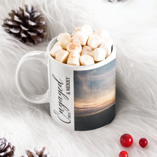 Verlobtes und Merry Couple Foto Kaffeetasse