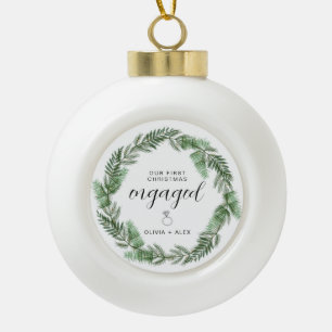 Verlobtes Weihnachtsgeschenk für Paare Keramik Kugel-Ornament