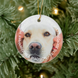 Verlobung Ankündigung Custom Foto Hund Weihnachten Keramik Ornament