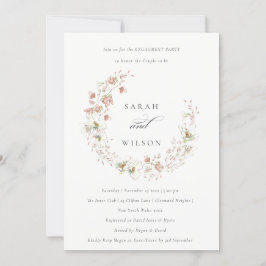 Verlobung Blush White Wiadow Floral Wreath laden Dankeskarte