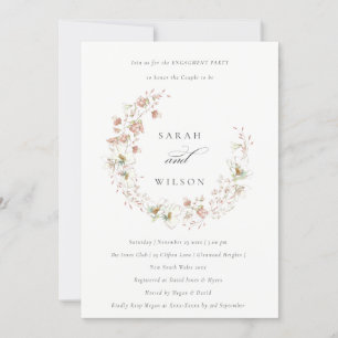 Verlobung Blush White Wiadow Floral Wreath laden Dankeskarte