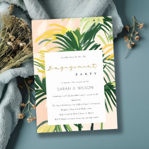 Verlobung Boho Blush Green Tropical Palm Beach Einladung