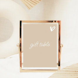 Verlobung Bridal Table Top-Zeichen mit Herz Sockelschild