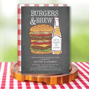 Verlobung Burgers & Brew Einladung