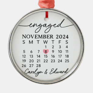 Verlobung Day Keepake Ornament, Personalisierte En Ornament Aus Metall