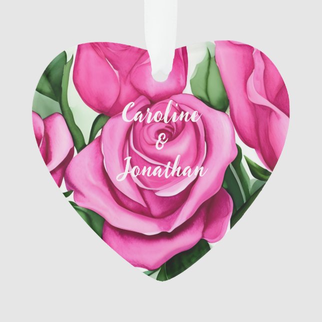 Verlobung der Aquarell-Rose Ornament (Vorderseite)