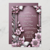 Verlobung der rosa Blumenrahmen