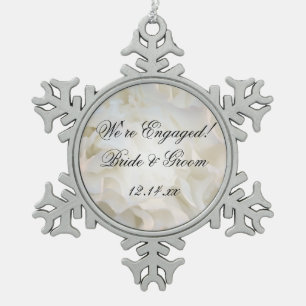 Verlobung der weißen Nelkenbildung Schneeflocken Zinn-Ornament