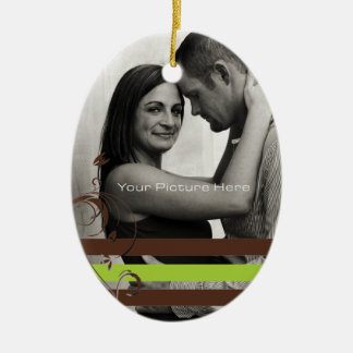 Verlobung des braunen und Limonen Fotos Keramikornament