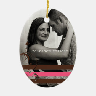 Verlobung des braunen und rosa Fotos Keramik Ornament
