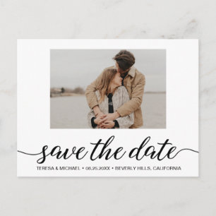 Verlobung des modernen Fotos Save the Date Postkarte