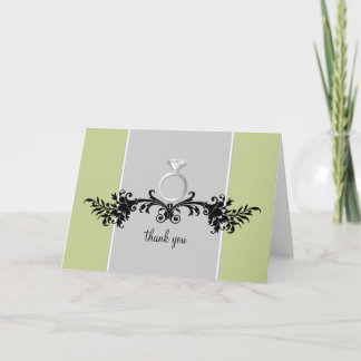 Verlobung-Dusche Danke, Karten {Light Green}
