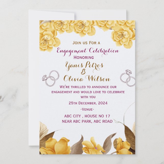 Verlobung Einladung (Vorderseite)