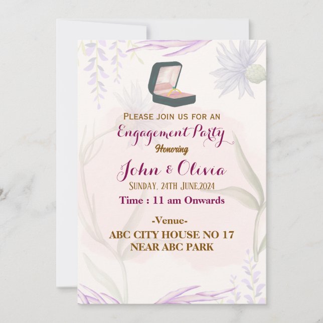 Verlobung Einladung (Vorderseite)