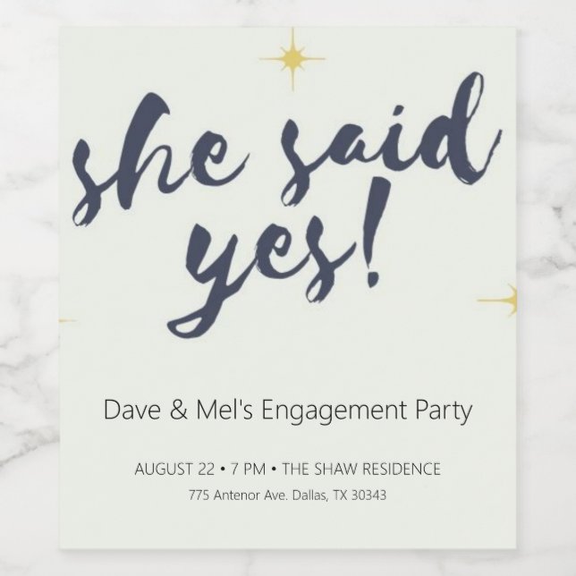 Verlobung Einladung Weinflaschenetikett Weinetikett (Einzelnes Label)