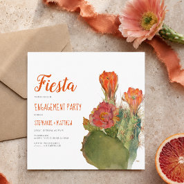 Verlobung Fiesta Cactus Watercolor Floral Script Einladung