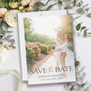 Verlobung Foto Elegantes Skript Save the Date