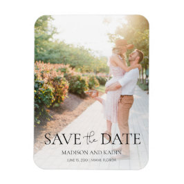 Verlobung Foto Elegantes Skript Save the Date Magnet