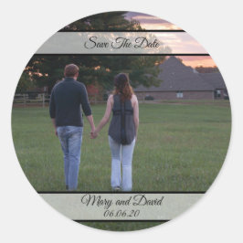 Verlobung Foto Save the Date Runder Aufkleber