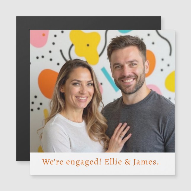 Verlobung für benutzerdefinierte Fotos Magnetkarte (Vorne/Hinten)