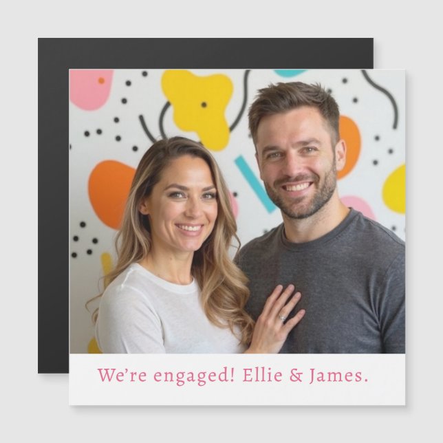 Verlobung für benutzerdefinierte Fotos Magnetkarte (Vorne/Hinten)