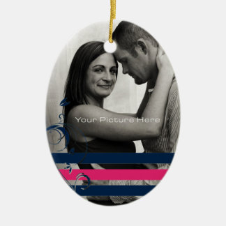 Verlobung für blaues und rosa Foto Keramik Ornament