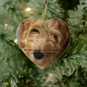 Verlobung für kundenspezifisches Foto Weihnachten Keramik Ornament